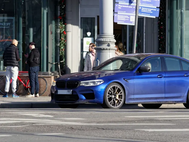 A BMW saloon