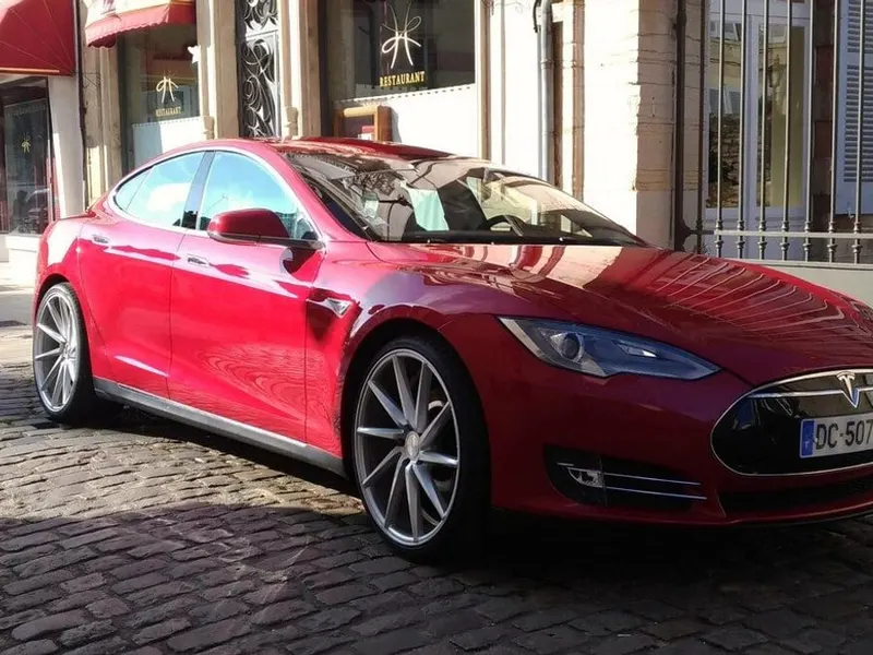 A Tesla Model S saloon