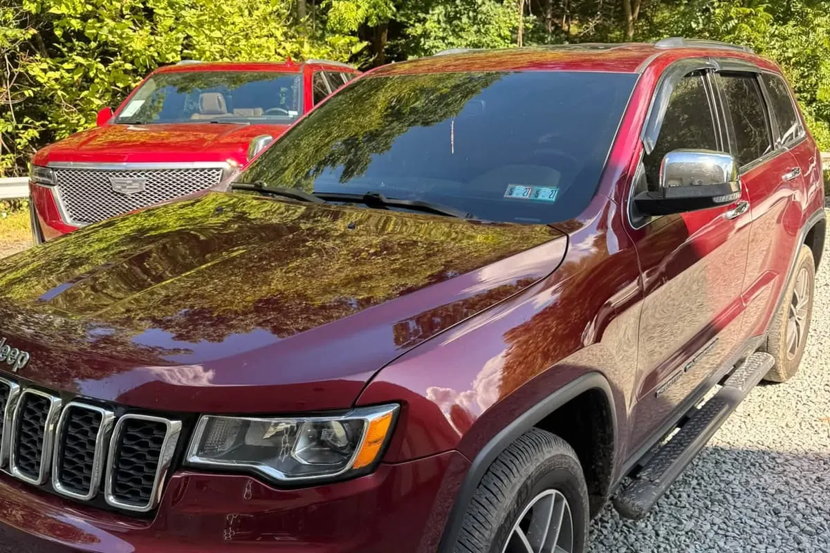 The front end of a Jeep, the area paint protection film covers first